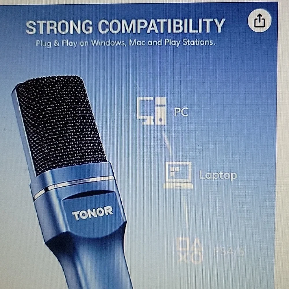 TONOR USB Microphone TC-777 computer condenser PC gaming stream mic tripod NEW